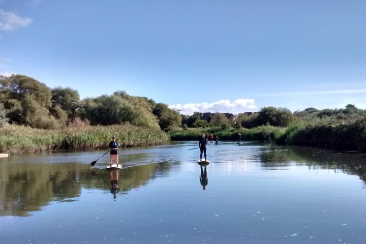 a small boat in a body of water